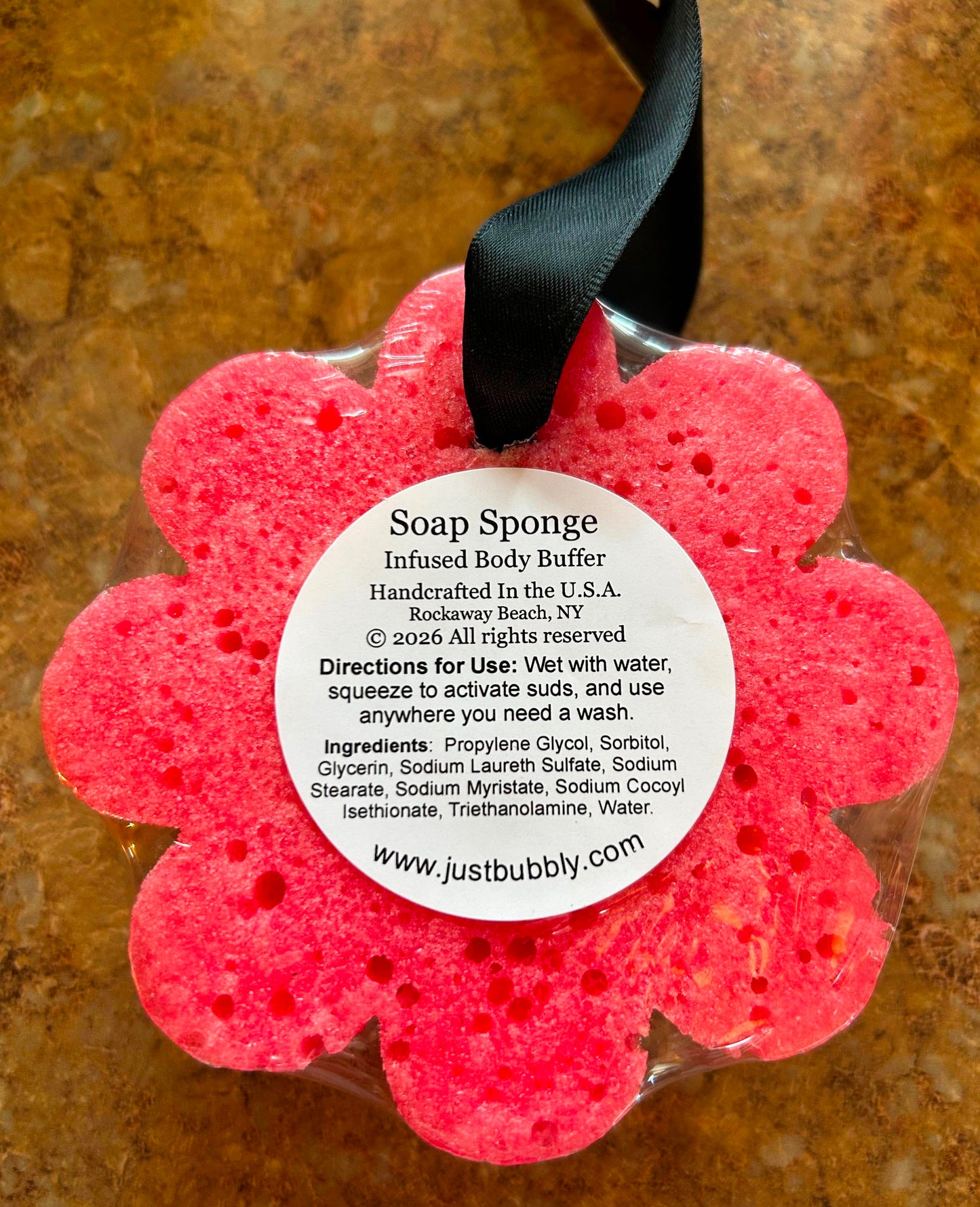 Flower Soap Sponge Infused Body Buffer