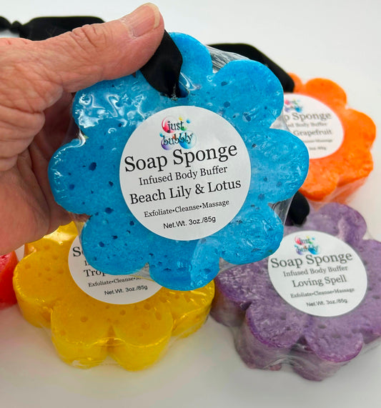 Flower Soap Sponge Infused Body Buffer