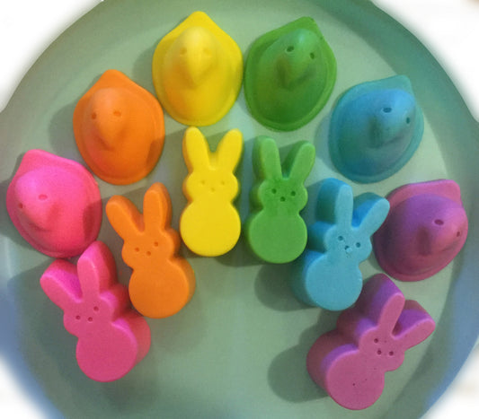 Easter Peep Chicks & Bunny Soaps -Basket Fillers - Set of 6