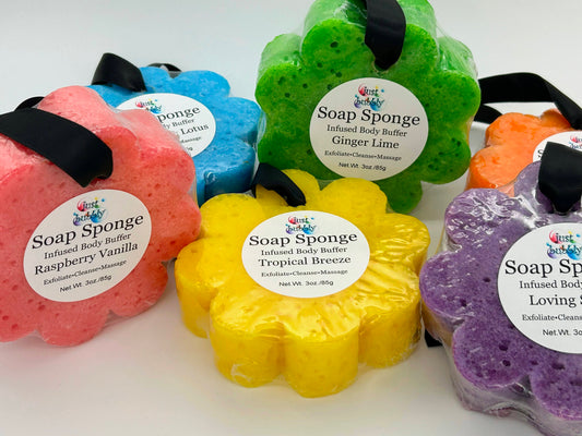 Flower Soap Sponge Infused Body Buffer