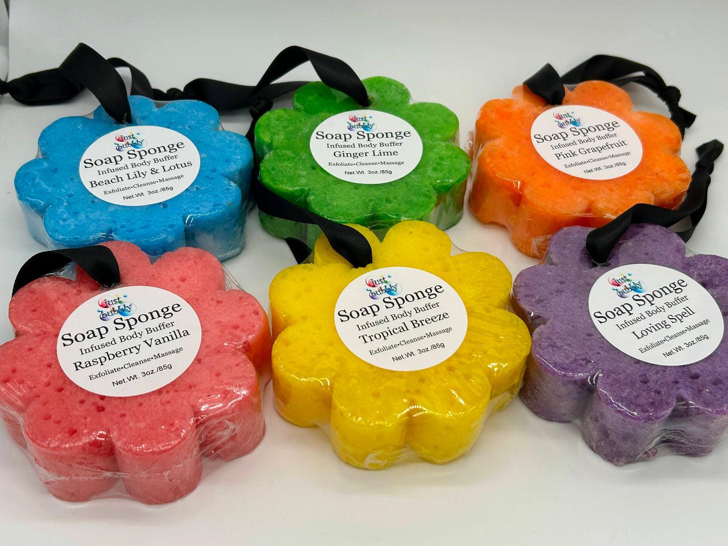 Flower Soap Sponge Infused Body Buffer