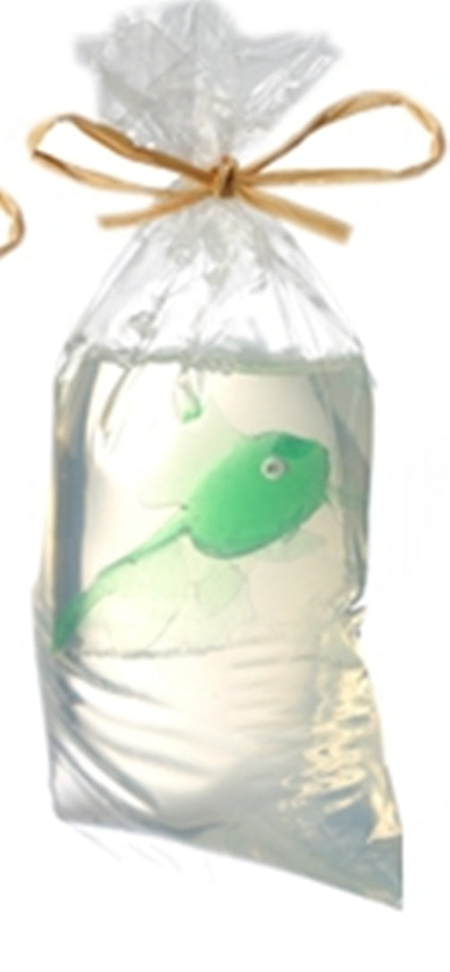green fish soap in a bag