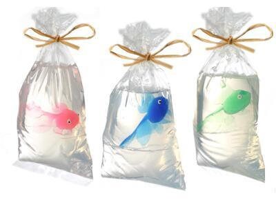 Fish in a bag soap three differnt color fish 
