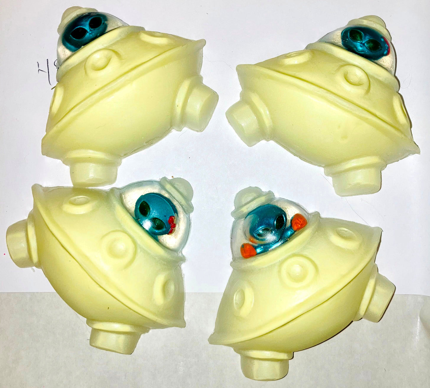 Cosmic UFO Alien Spaceship Soap: Metallic Silver & Glow in the Dark